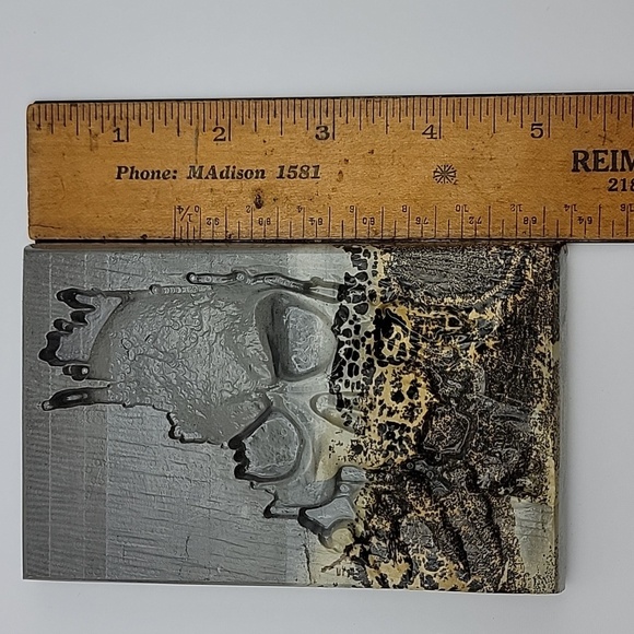 Polished Carved Picture Jasper Creeping Death Skull Natural Gemstone NWOT - Picture 7 of 10